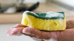 Een eenvoudige manier om een afwasspons te desinfecteren en bacteriën te vernietigen: u hebt slechts twee ingrediënten nodig.